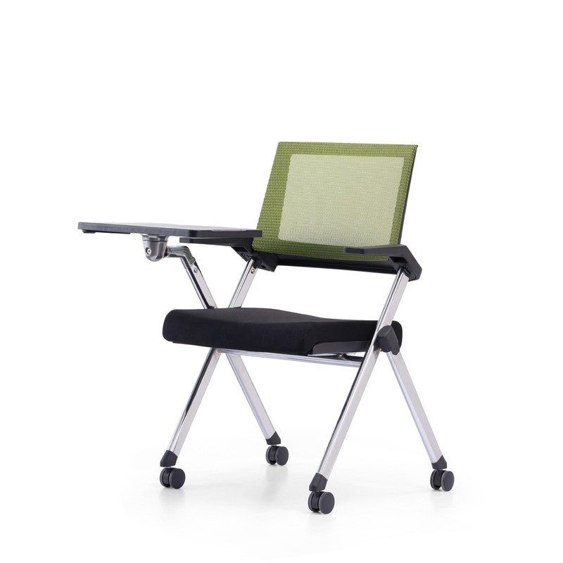 Foldable Office Mesh Training Chair With Writing Pad and Tablet for Full Function