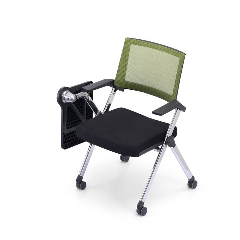 Foldable Office Mesh Training Chair With Writing Pad and Tablet for Full Function