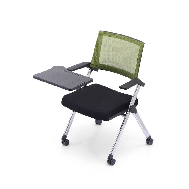 Foldable Office Mesh Training Chair With Writing Pad and Tablet for Full Function