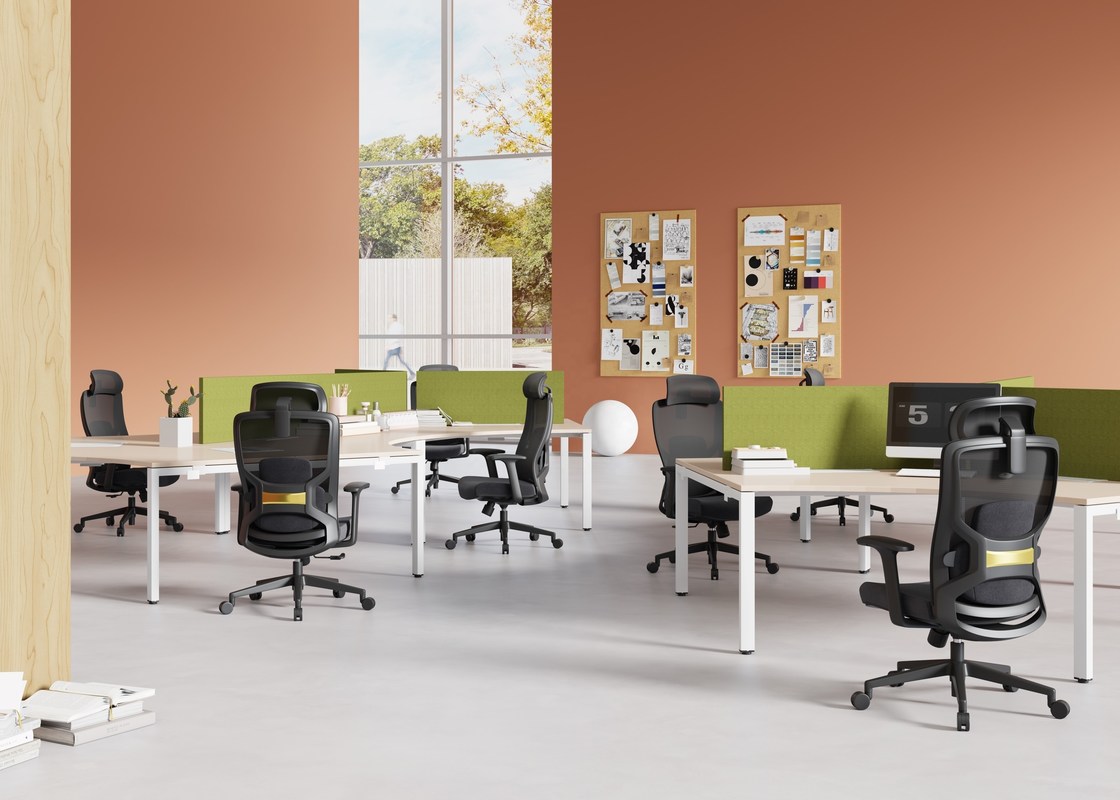 Kendini yükleyen mekanizma Konforlu ofis işi için yüksek sırtlık örgüsel ergonomik sandalye