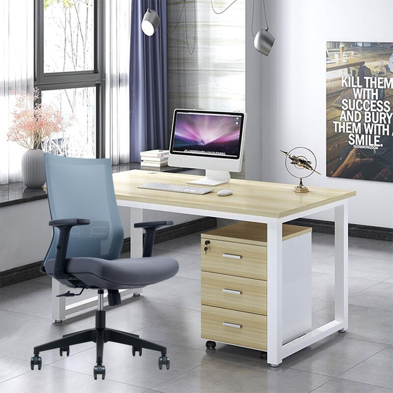 Modern Tasarım Tarzı Kumaş Orta Sırt Ağı 2 boyutlu Kol Ergonomik ile Ofis İcra Sandalyesi