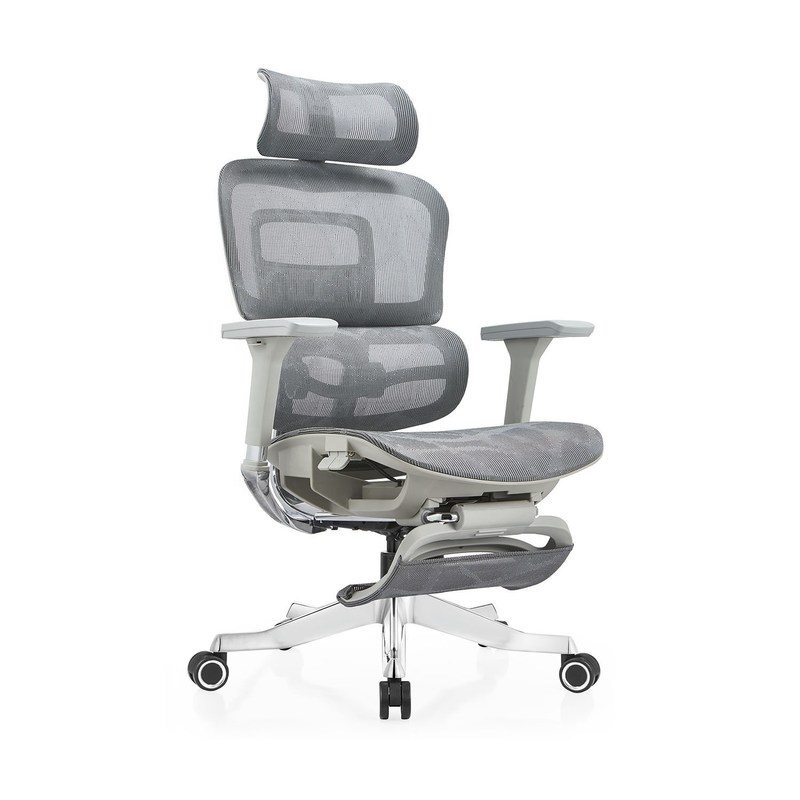 Full Mesh Adjustable Height Gray Office Chair for Easy Movement and Comfortable Work