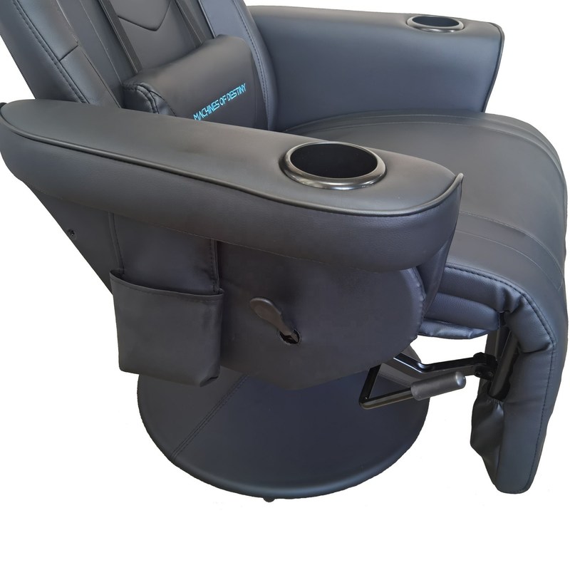 Oyun Odası Olmazsa Olmazı Bardak Tutucu ve Bluetooth Hoparlörlü Tamamen Siyah Lüks Oyuncu Koltuğu