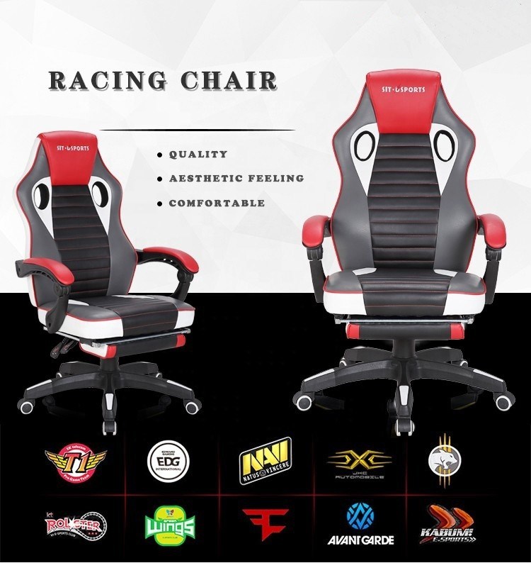 HCYZ OEM Yarış Tarzı Deri Ofis Oyun Sandalyesi Çocuklar İçin Metal Tipi Demir Döner